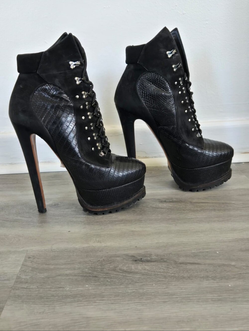 Alaia Black Leather / Suede Boots SZ 39 Eur - Picture 2 of 11